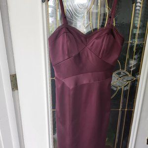 Burgundy strapless with back pleats (MaxandCleo, size 6) Very Good Condition